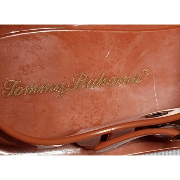 Tommy Bahama Jelly T-Strap Sandals Thongs Flip Flops Size 10 BURNT ORANGE - Picture 5 of 5
